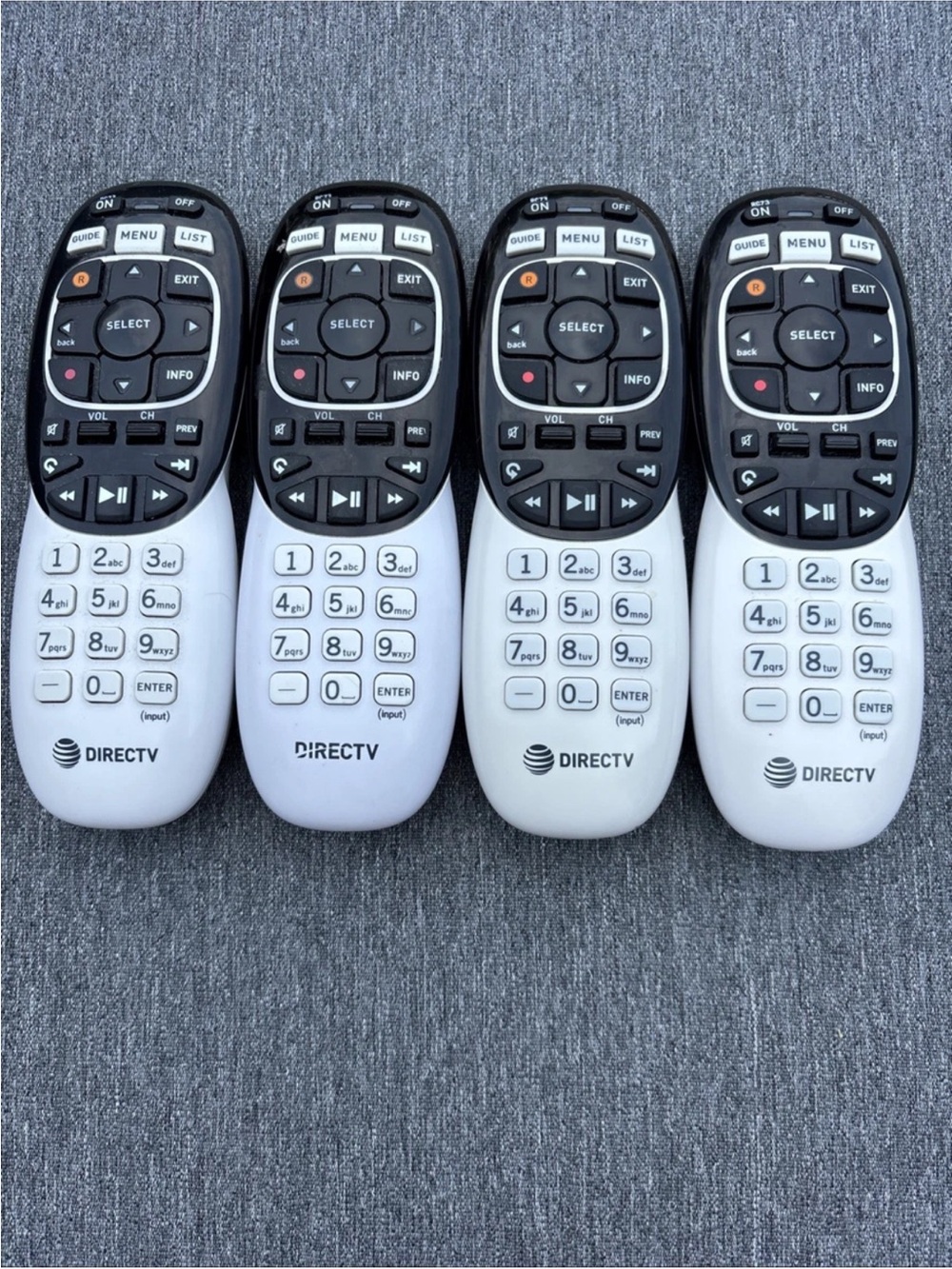 Lot of 4 DIRECT TV RC73 remotes - Very Gently Used- Clean - Battery Tested